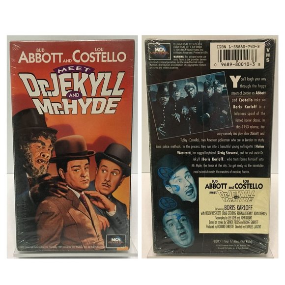 Abbott And Costello Meet Dr Jekyll And Mr Hyde 1953 VHS 1991 Sealed - Picture 1 of 7